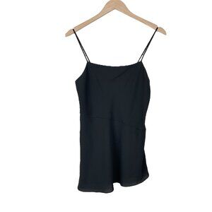 Theory Black Drape Slip Cami Blouse Size Small